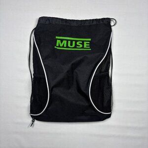 MUSE Black Canvas Drawstring Bag Backpack Indie Alt Alternative Rock Band Merch